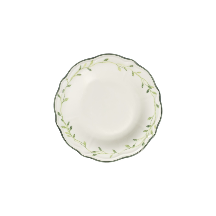 Jídelní sada 24 ks bílá/zelená/porcelán