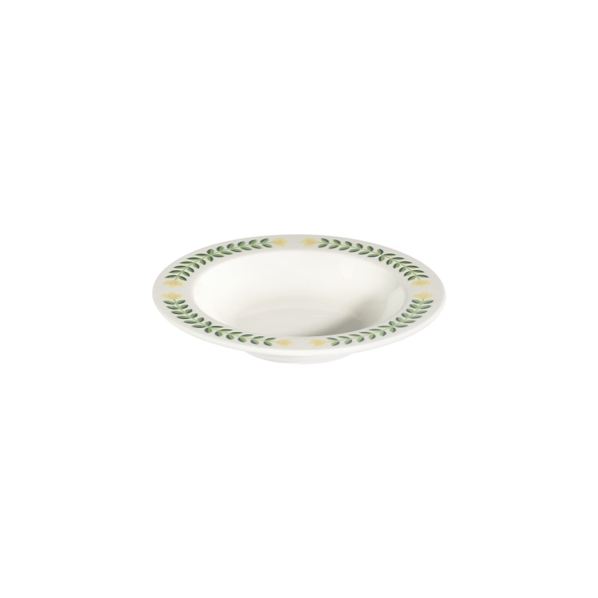 Jídelní sada 24 ks bílá/zelená/žlutá/porcelán