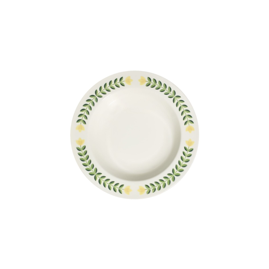 Jídelní sada 24 ks bílá/zelená/žlutá/porcelán