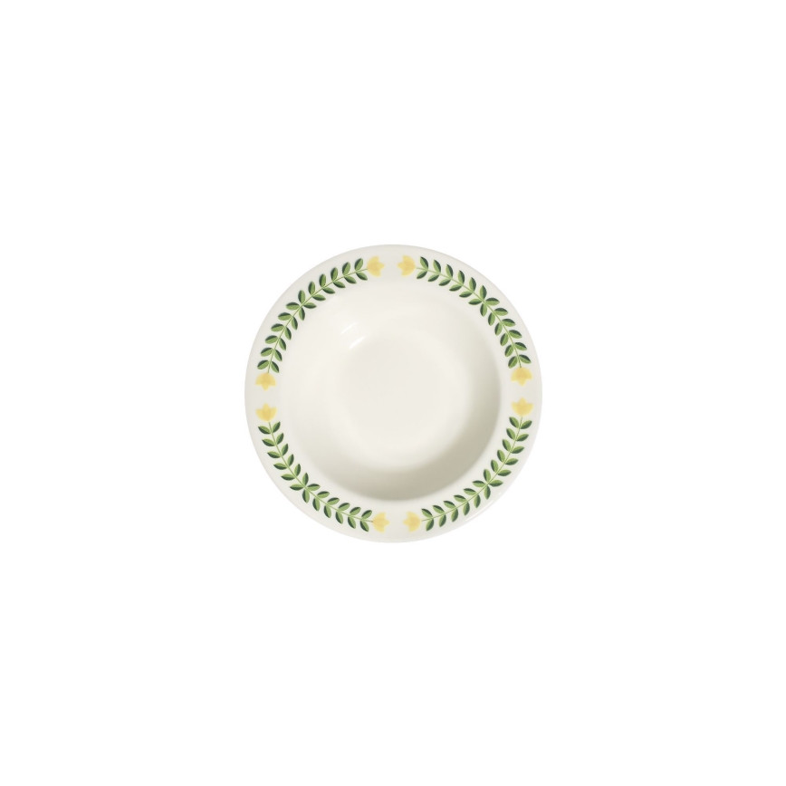 Jídelní sada 24 ks bílá/zelená/žlutá/porcelán