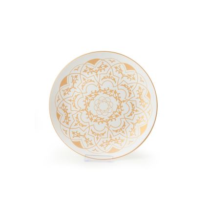 Jídelní sada 24 ks bílá/zlatá/keramika