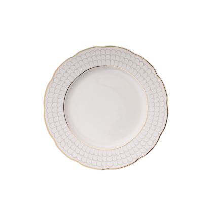 Jídelní sada 24 ks bílá/zlatá/porcelán
