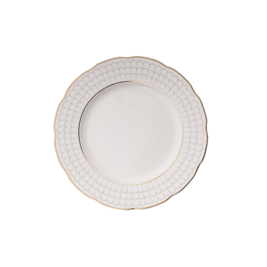 Jídelní sada 24 ks bílá/zlatá/porcelán