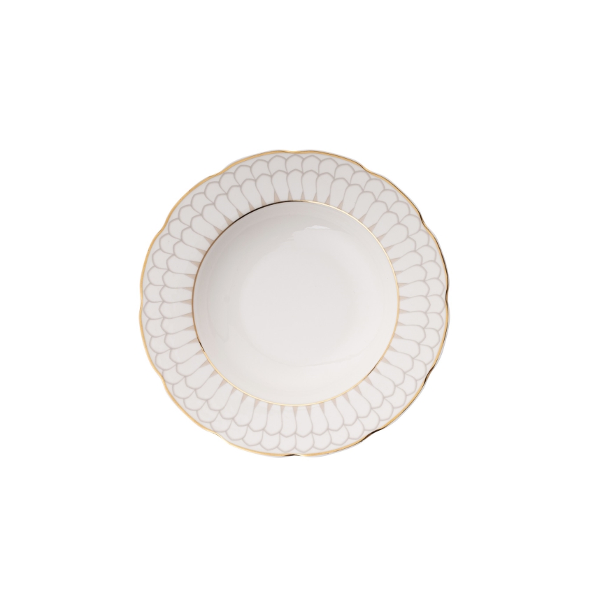 Jídelní sada 24 ks bílá/zlatá/porcelán