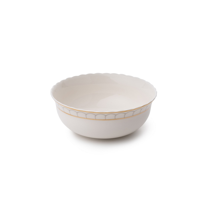 Jídelní sada 24 ks bílá/zlatá/porcelán