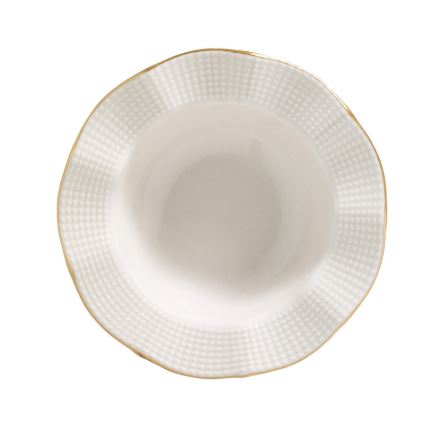 Jídelní sada 24 ks bílá/zlatá/porcelán