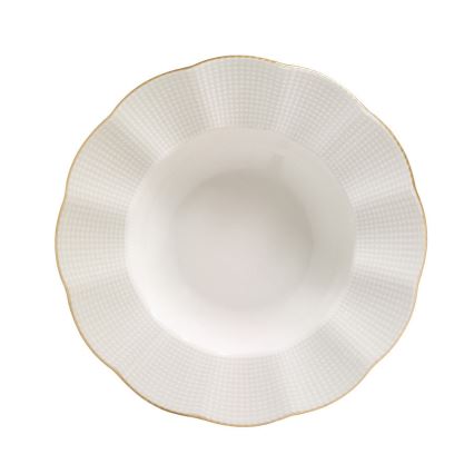 Jídelní sada 24 ks bílá/zlatá/porcelán