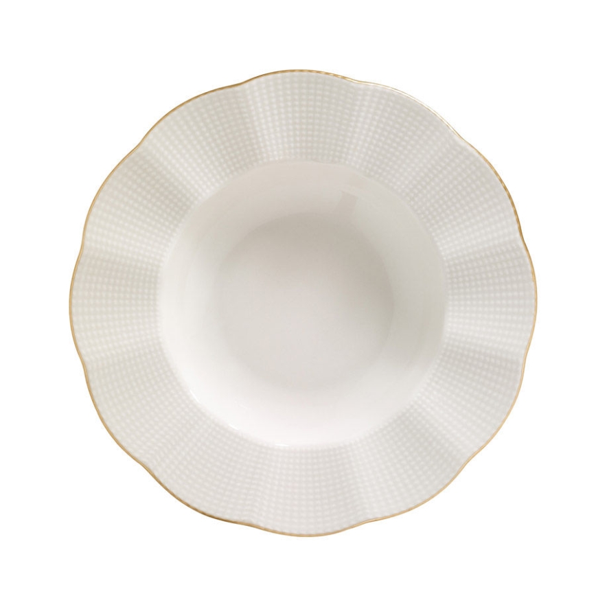 Jídelní sada 24 ks bílá/zlatá/porcelán