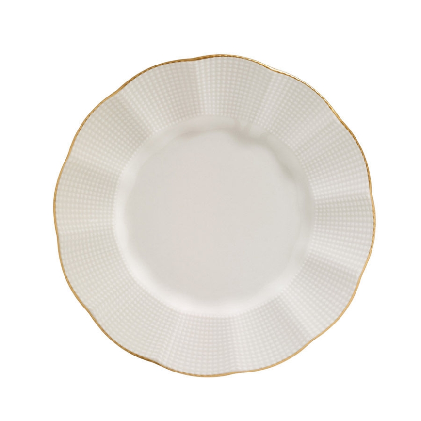 Jídelní sada 24 ks bílá/zlatá/porcelán