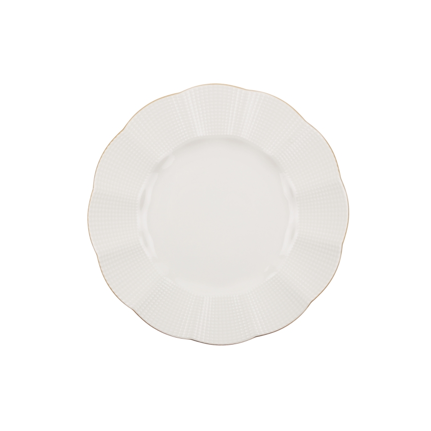 Jídelní sada 24 ks bílá/zlatá/porcelán