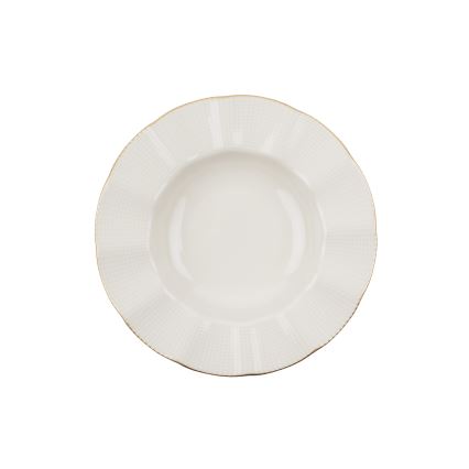Jídelní sada 24 ks bílá/zlatá/porcelán