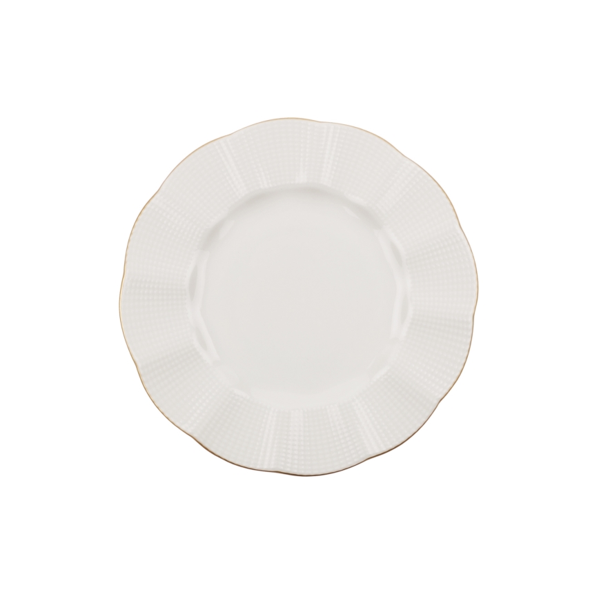 Jídelní sada 24 ks bílá/zlatá/porcelán