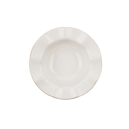 Jídelní sada 24 ks bílá/zlatá/porcelán