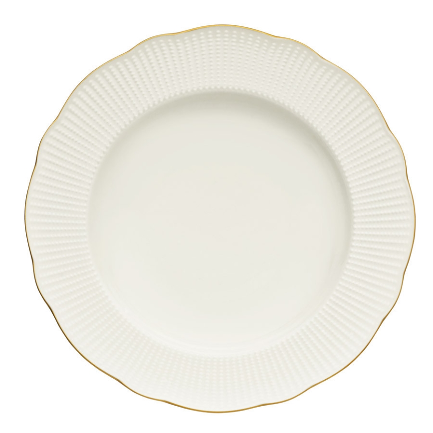 Jídelní sada 24 ks bílá/zlatá/porcelán