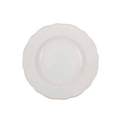 Jídelní sada 24 ks bílá/zlatá/porcelán