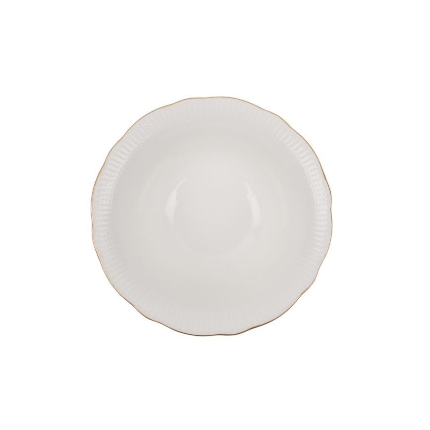 Jídelní sada 24 ks bílá/zlatá/porcelán