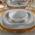 Jídelní sada 24 ks bílá/zlatá/porcelán