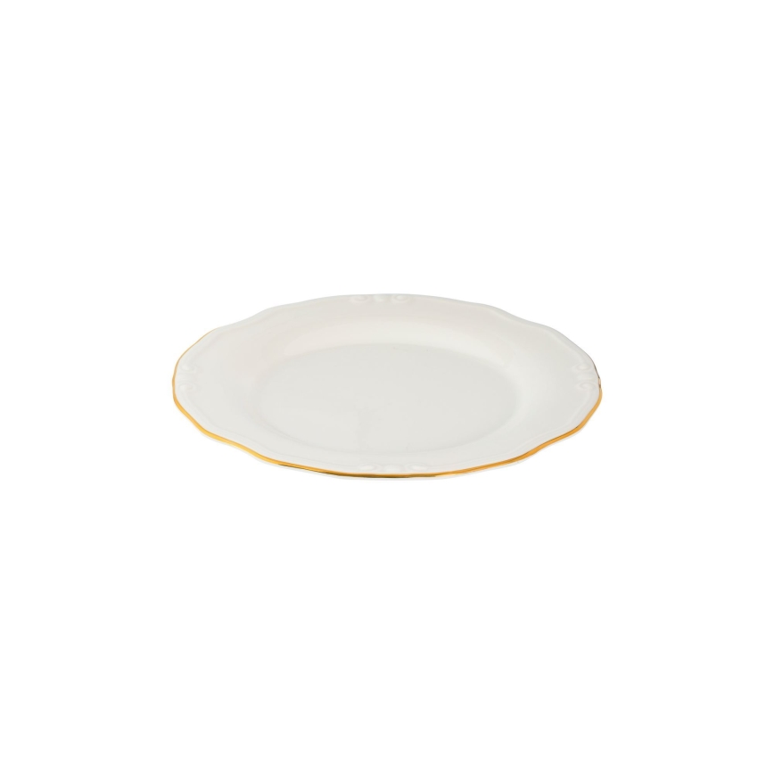 Jídelní sada 24 ks bílá/zlatá/porcelán