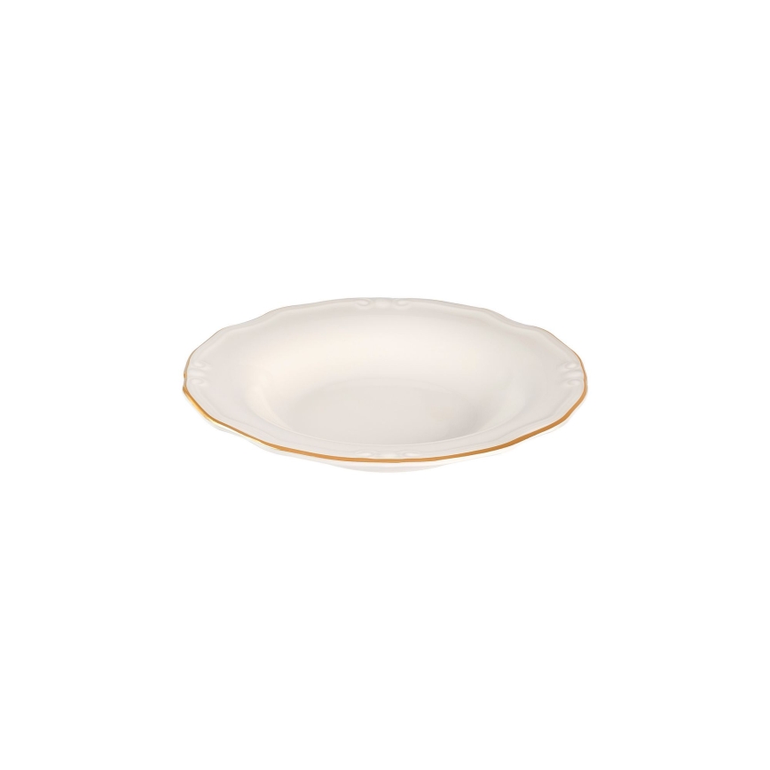Jídelní sada 24 ks bílá/zlatá/porcelán