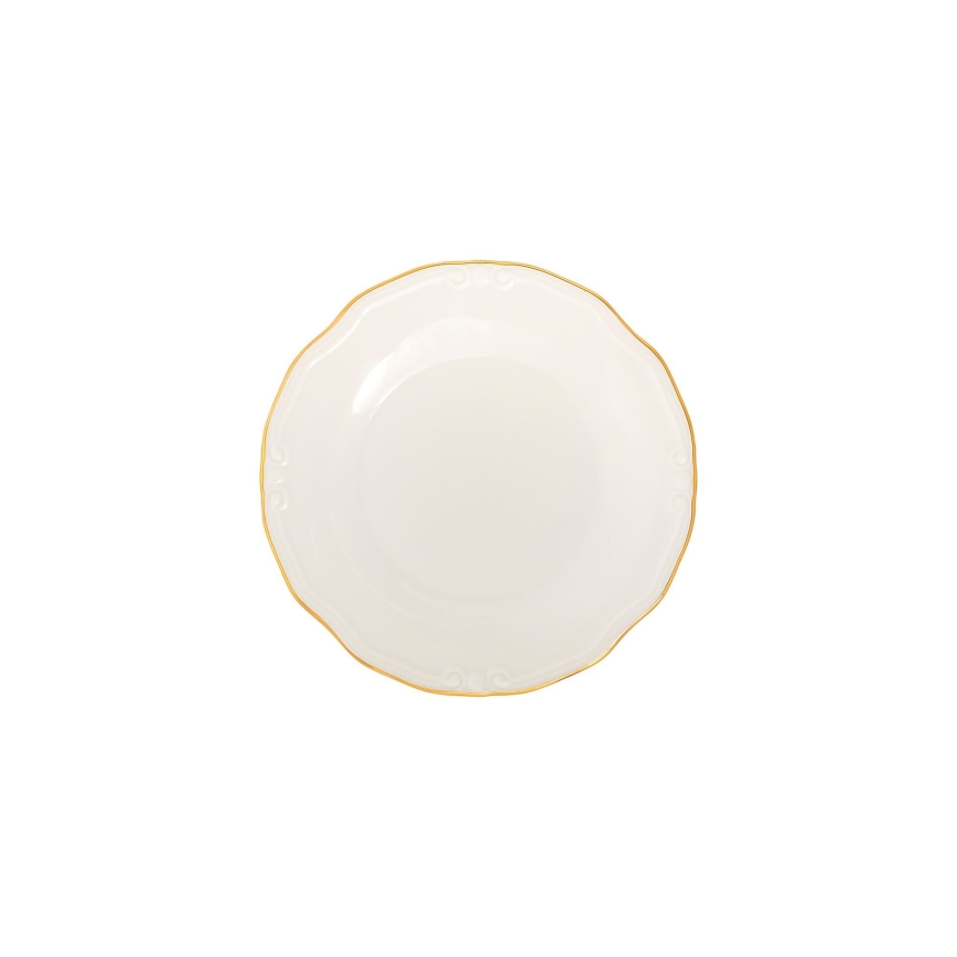 Jídelní sada 24 ks bílá/zlatá/porcelán