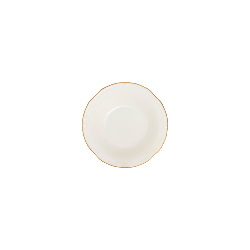 Jídelní sada 24 ks bílá/zlatá/porcelán