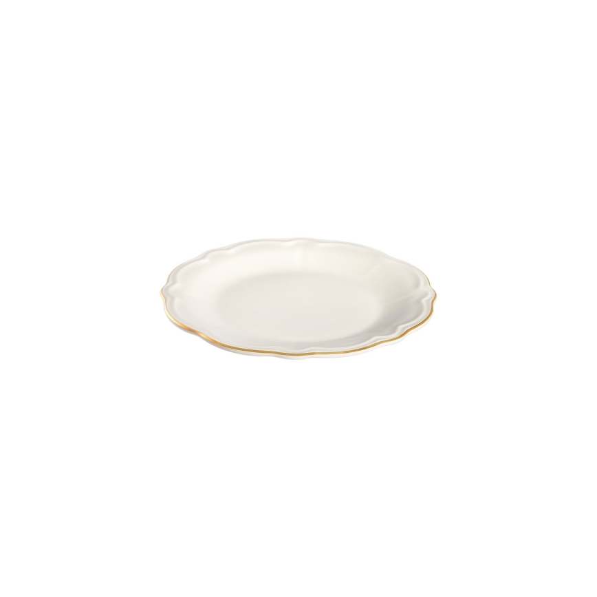 Jídelní sada 24 ks bílá/zlatá/porcelán