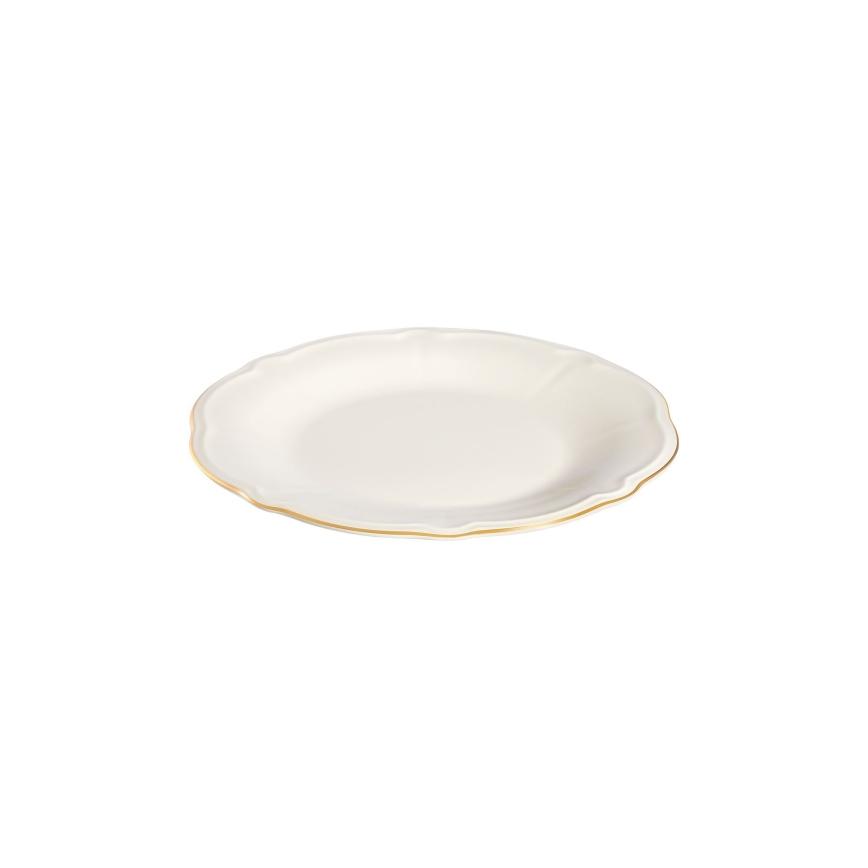 Jídelní sada 24 ks bílá/zlatá/porcelán