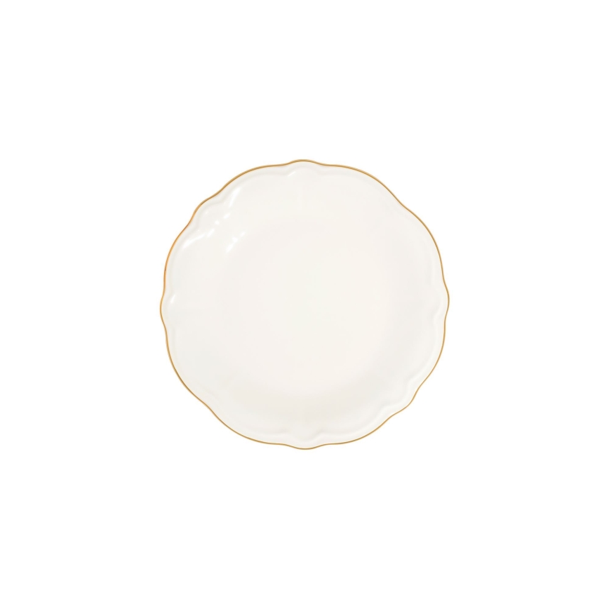 Jídelní sada 24 ks bílá/zlatá/porcelán