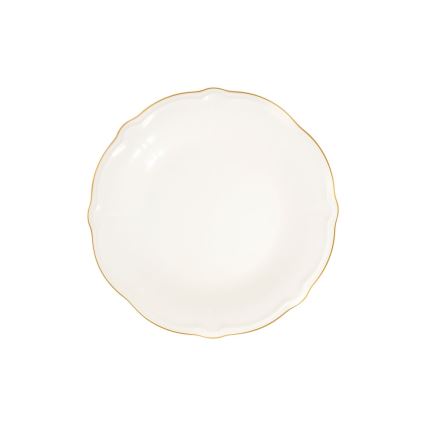 Jídelní sada 24 ks bílá/zlatá/porcelán