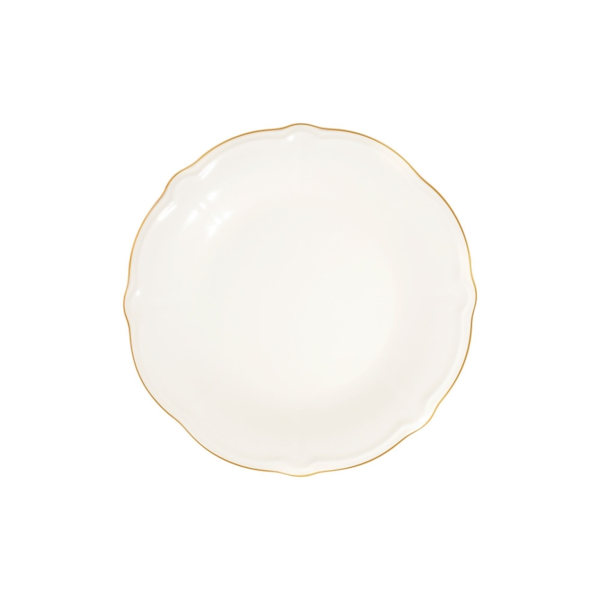 Jídelní sada 24 ks bílá/zlatá/porcelán