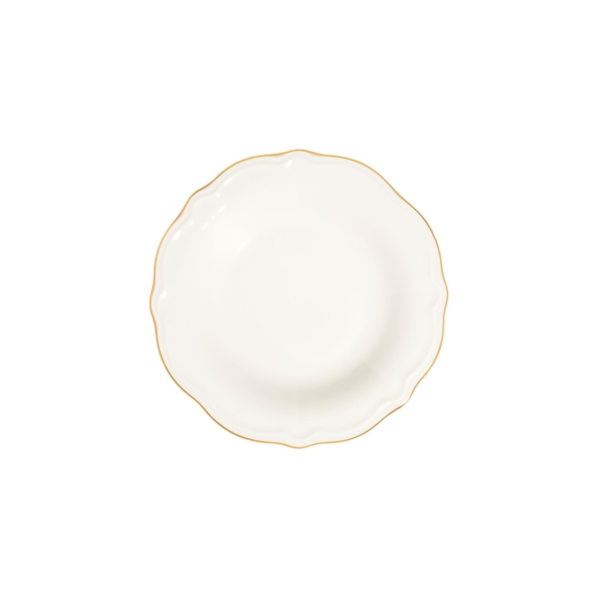 Jídelní sada 24 ks bílá/zlatá/porcelán