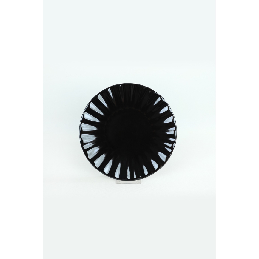 Jídelní sada 24 ks černá/kamenina