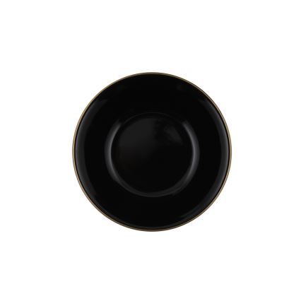 Jídelní sada 24 ks černá/zlatá/kamenina