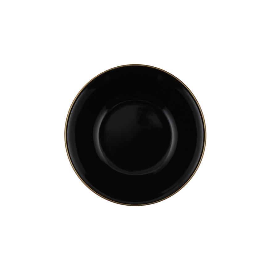 Jídelní sada 24 ks černá/zlatá/kamenina