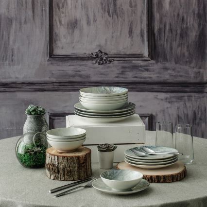 Jídelní sada 24 ks hnědá/porcelán