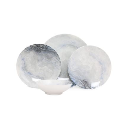 Jídelní sada 24 ks hnědá/porcelán