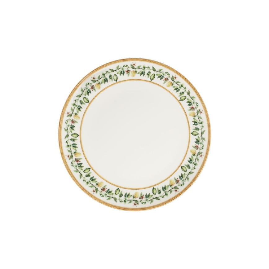 Jídelní sada 24 ks krémová/béžová/zelená/porcelán