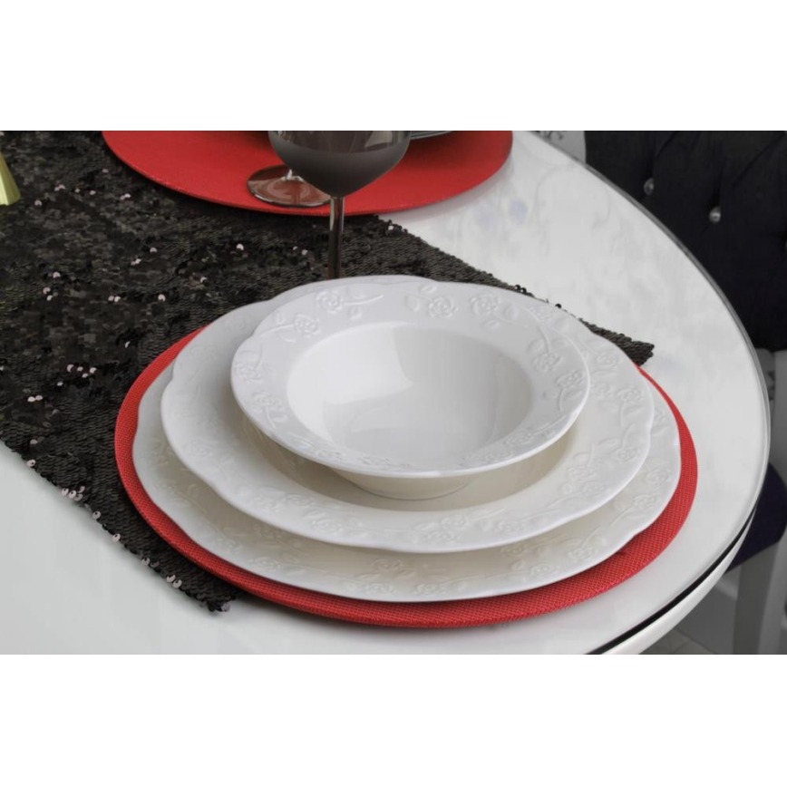Jídelní sada 24 ks krémová/porcelán