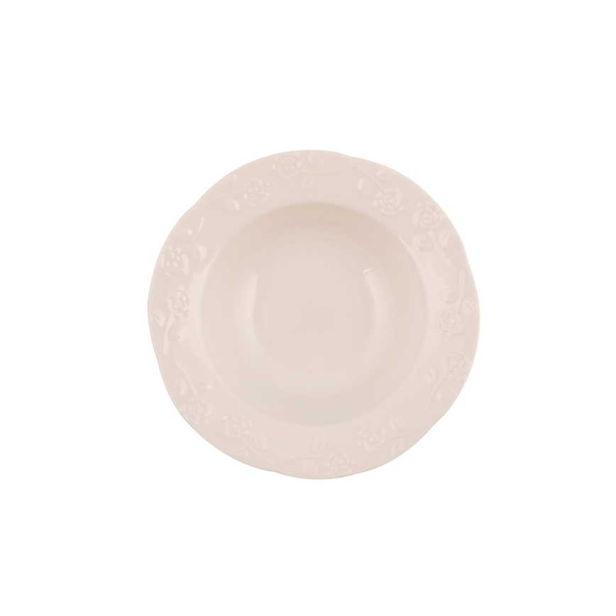 Jídelní sada 24 ks krémová/porcelán