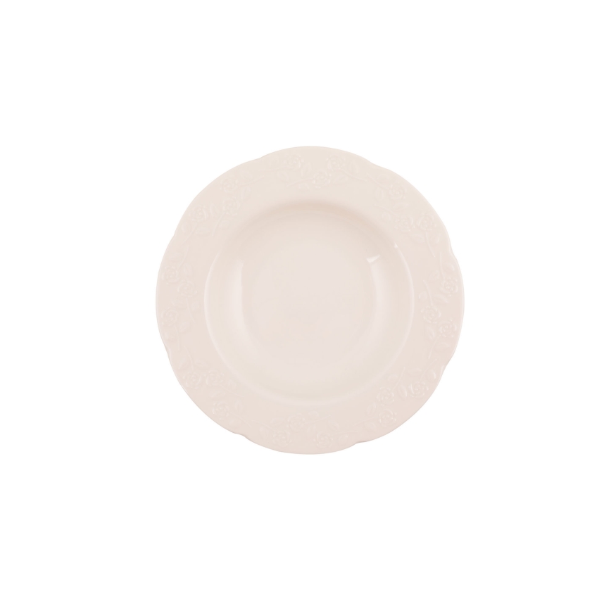 Jídelní sada 24 ks krémová/porcelán