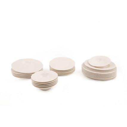 Jídelní sada 24 ks krémová/porcelán