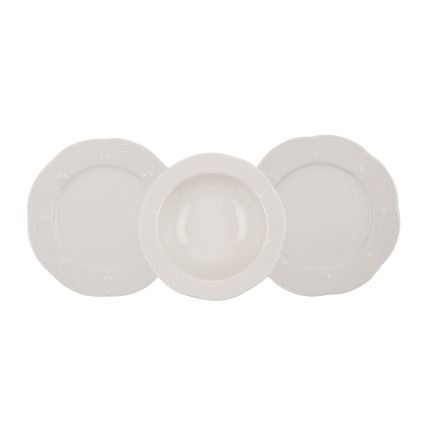 Jídelní sada 24 ks krémová/porcelán