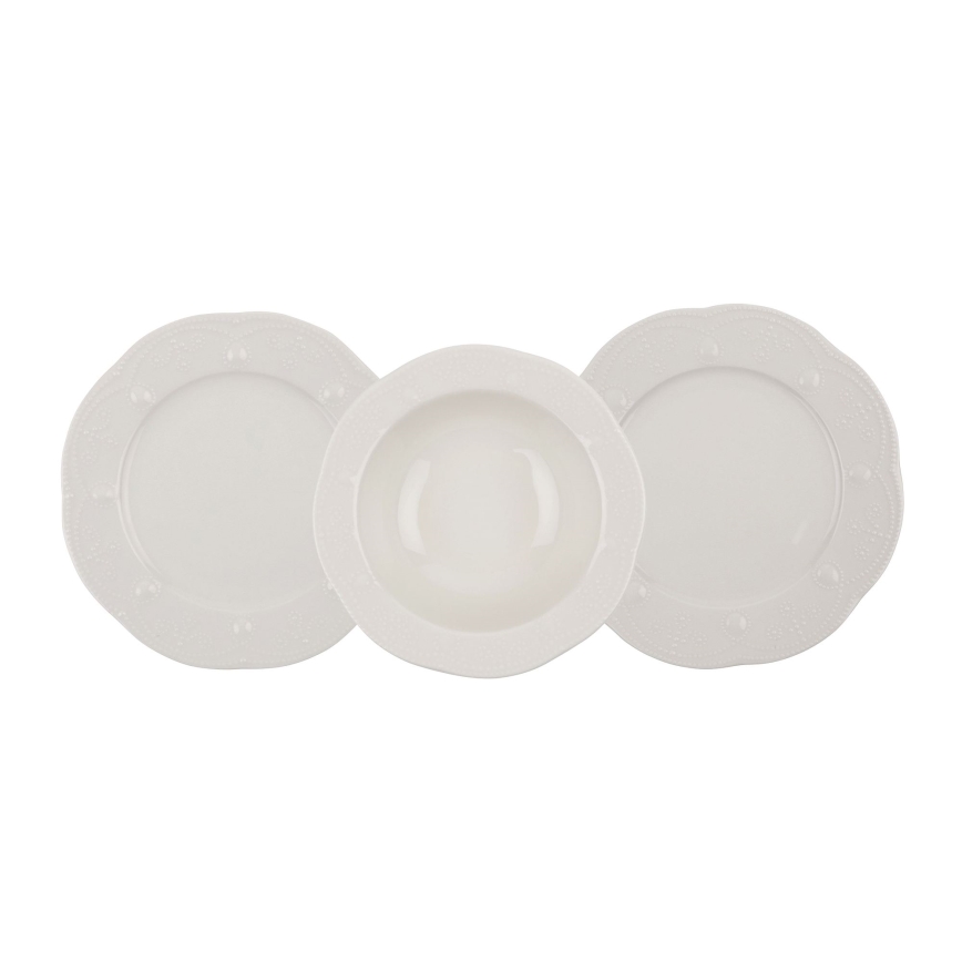 Jídelní sada 24 ks krémová/porcelán