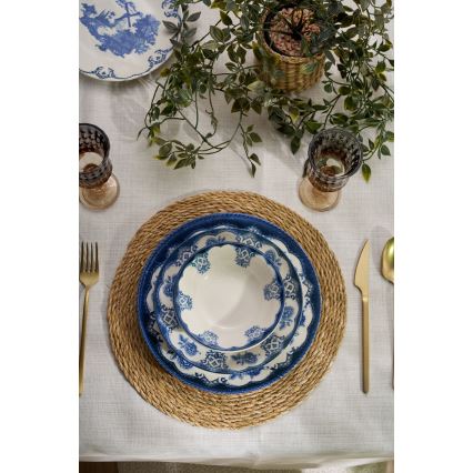 Jídelní sada 24 ks modrá/bílá/porcelán