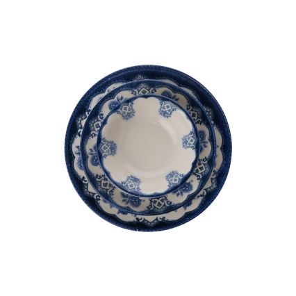 Jídelní sada 24 ks modrá/bílá/porcelán