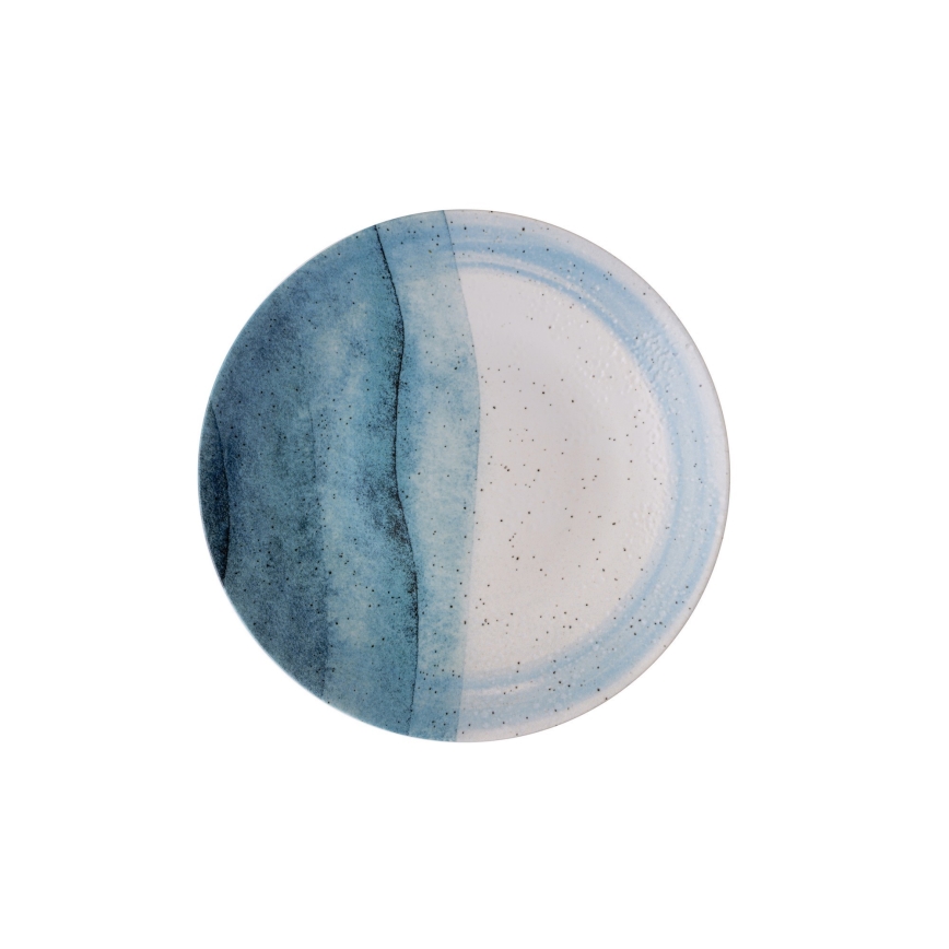 Jídelní sada 24 ks modrá/krémová/porcelán