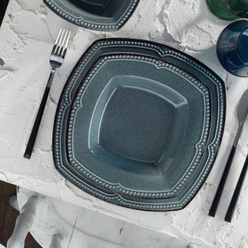 Jídelní sada 24 ks modrá/porcelán