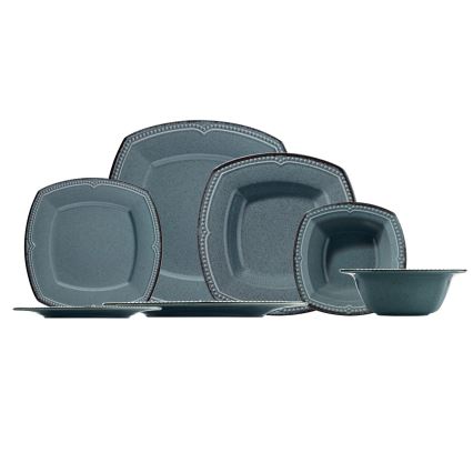 Jídelní sada 24 ks modrá/porcelán