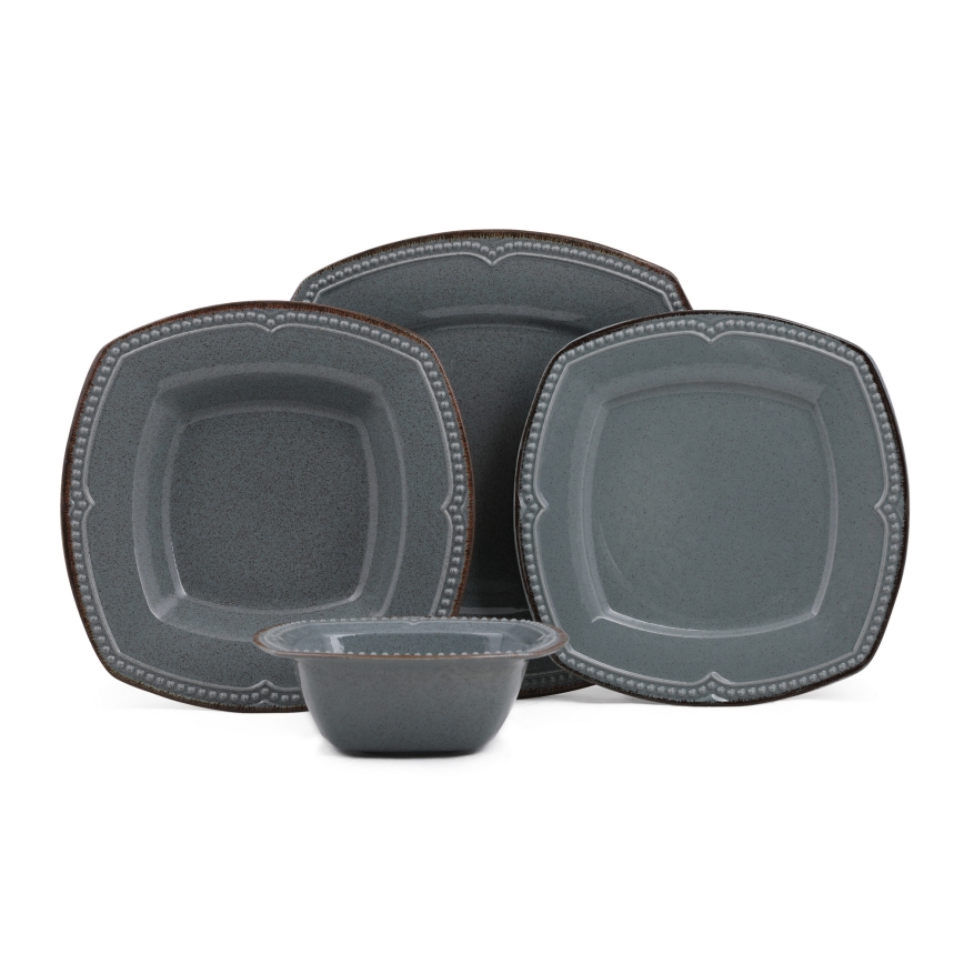 Jídelní sada 24 ks modrá/porcelán