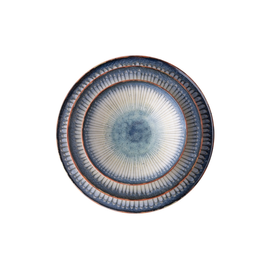 Jídelní sada 24 ks modrá/porcelán